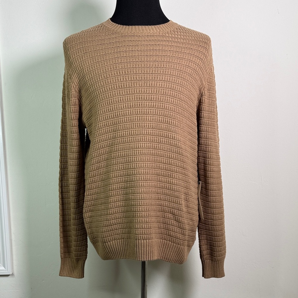 WILT Men's Tan Crewneck Sweater L